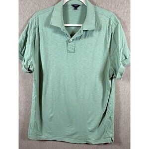 J.CREW Men's XL Green Short Sleeve Polo Shirt Collared Cotton Blend Casual Top